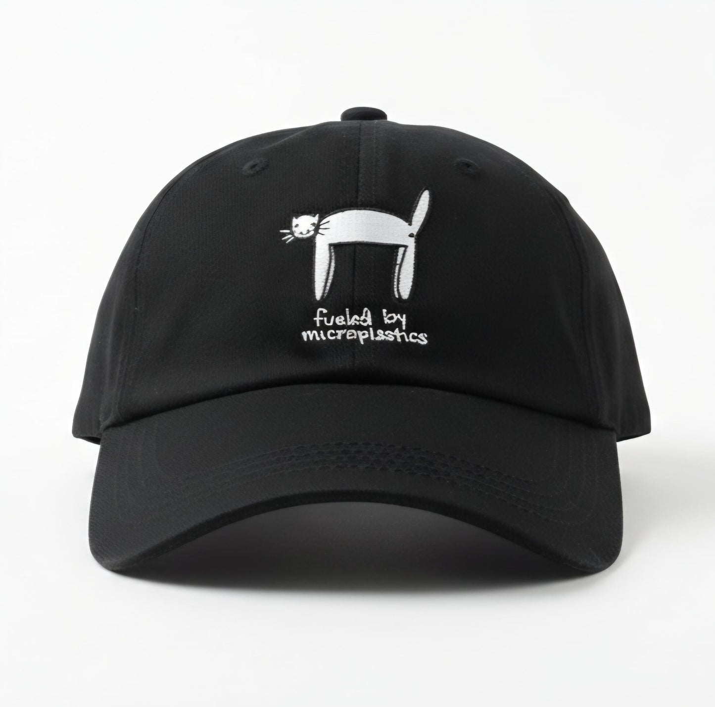 Black and White Microplastics Cat Baseball Dad Hat