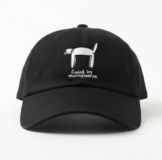 Black and White Microplastics Cat Baseball Dad Hat