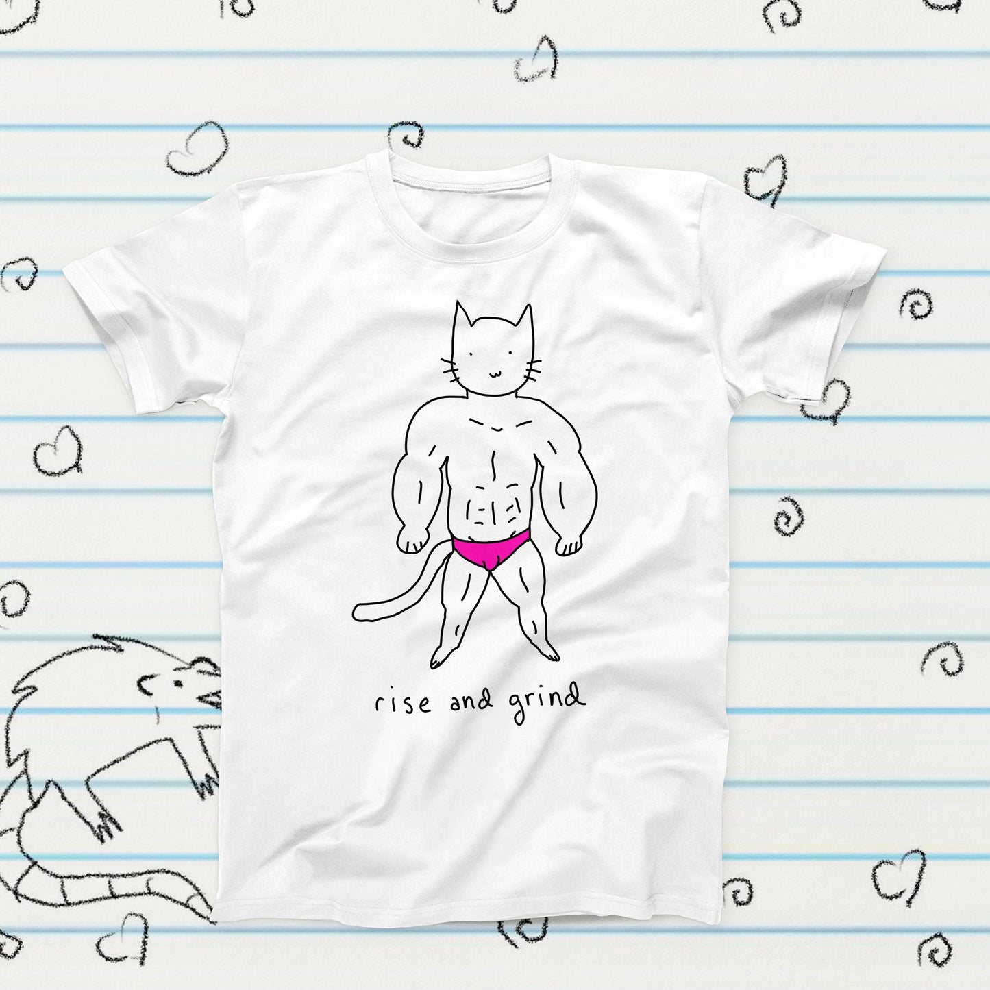 Rise And Grind Cat Meme T-Shirt, Funny Kawaii Graphic Tee