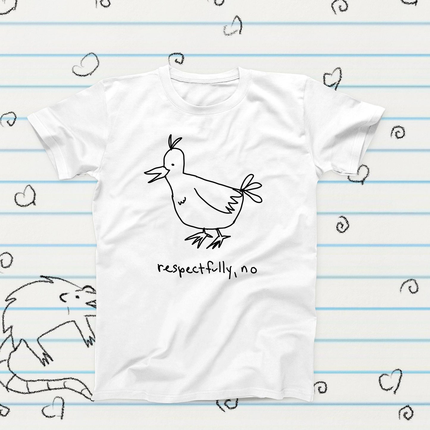 Respectfully No Bird Novelty Meme T-Shirt, Sublimation Tshirt Gift, Graphic Tshirt, Bird Meme Merch, Funny Kawaii Tshirt