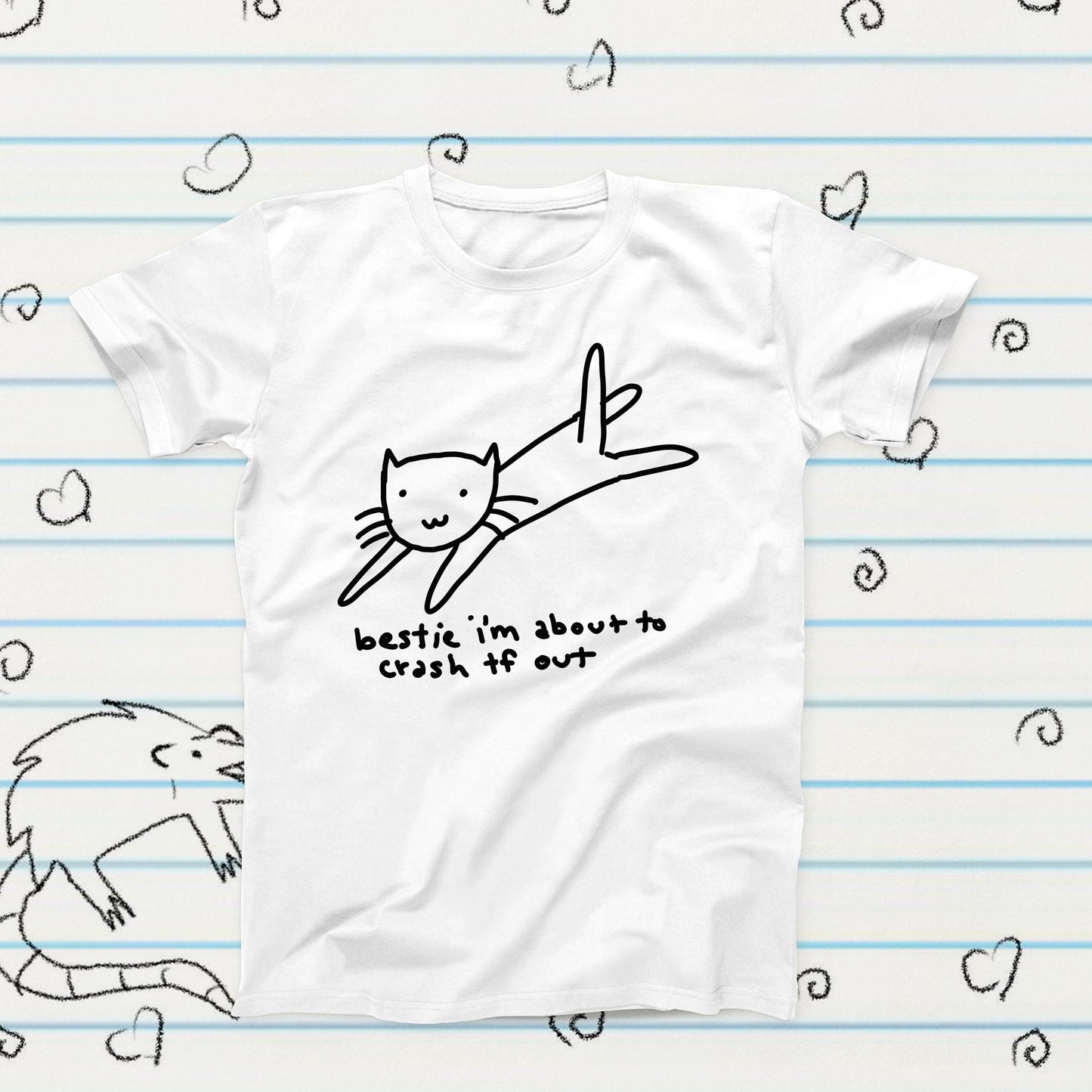 Crashing Out Cat Meme T-Shirt, Funny Graphic Tee