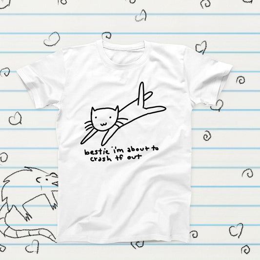 Crashing Out Cat Meme T-Shirt, Funny Graphic Tee