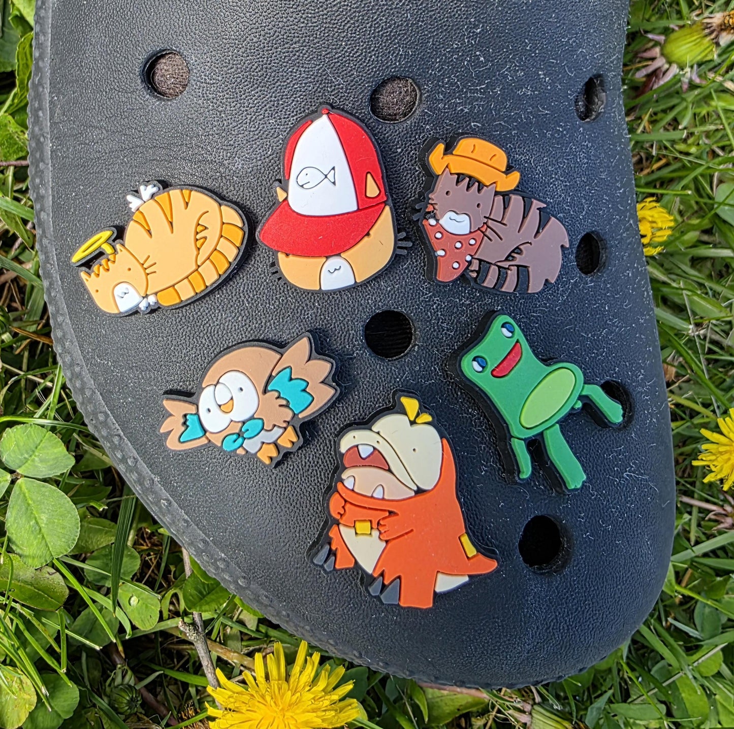 Funny Doodle Shoe Charms: Cat, Possum, Video Game PVC Charms