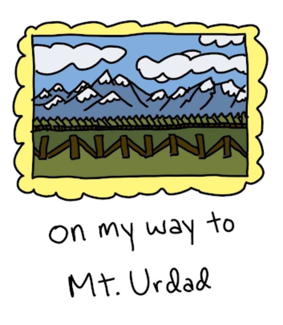 On My Way To Mt. Urdad Postcard Meme Vinyl Die-Cut Sticker