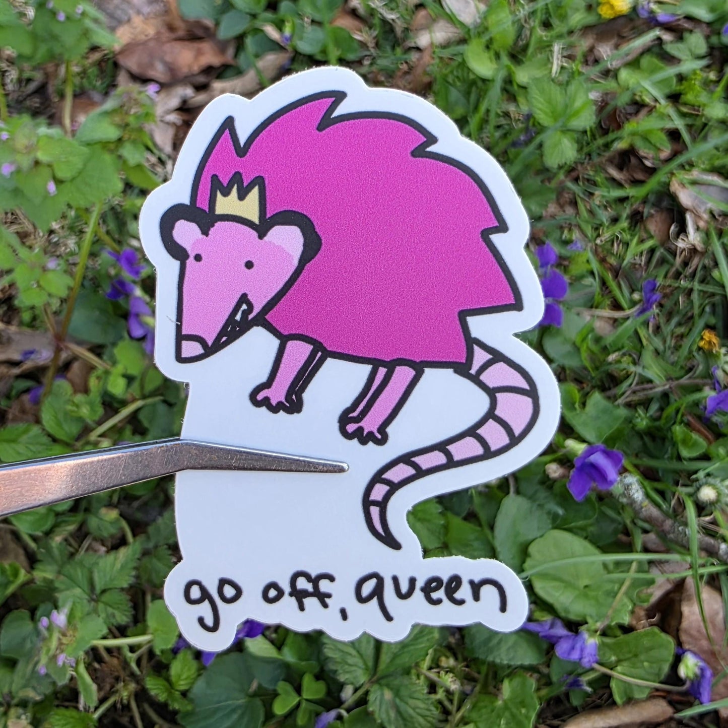 Go Off Queen Possum Meme Vinyl Die-Cut Sticker