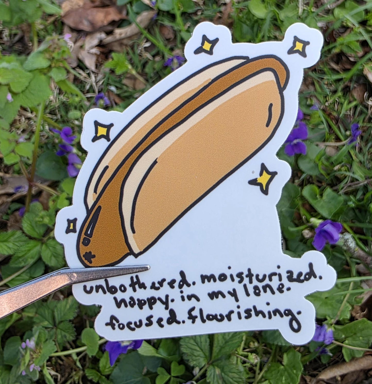 Unbothered Moisturized Hot Dog Meme Vinyl Die-Cut Sticker