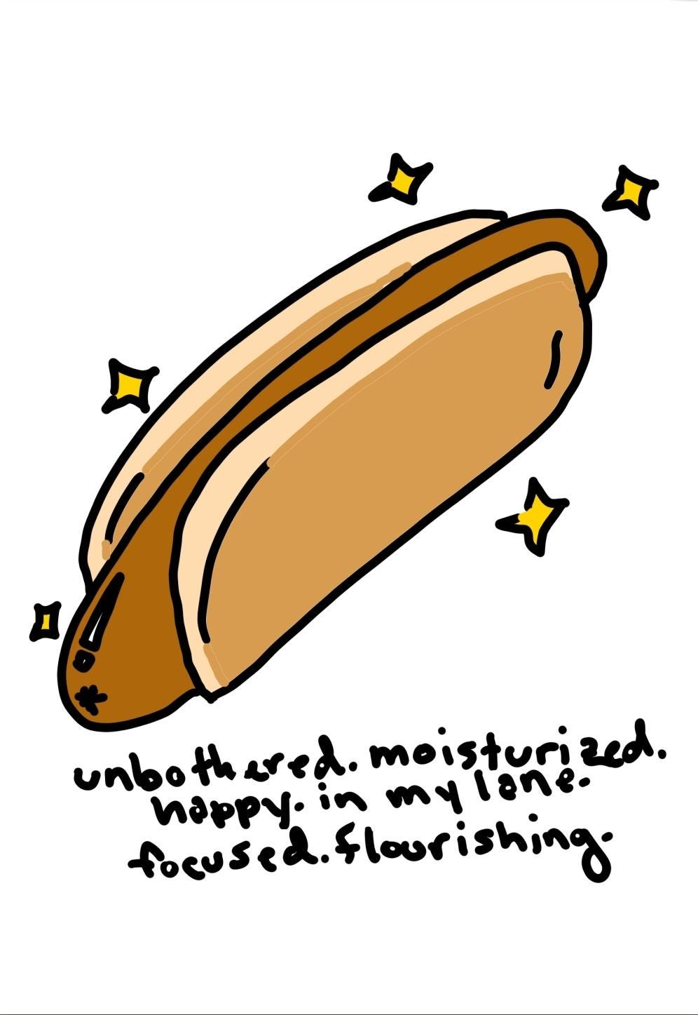 Unbothered Moisturized Hot Dog Meme Vinyl Die-Cut Sticker