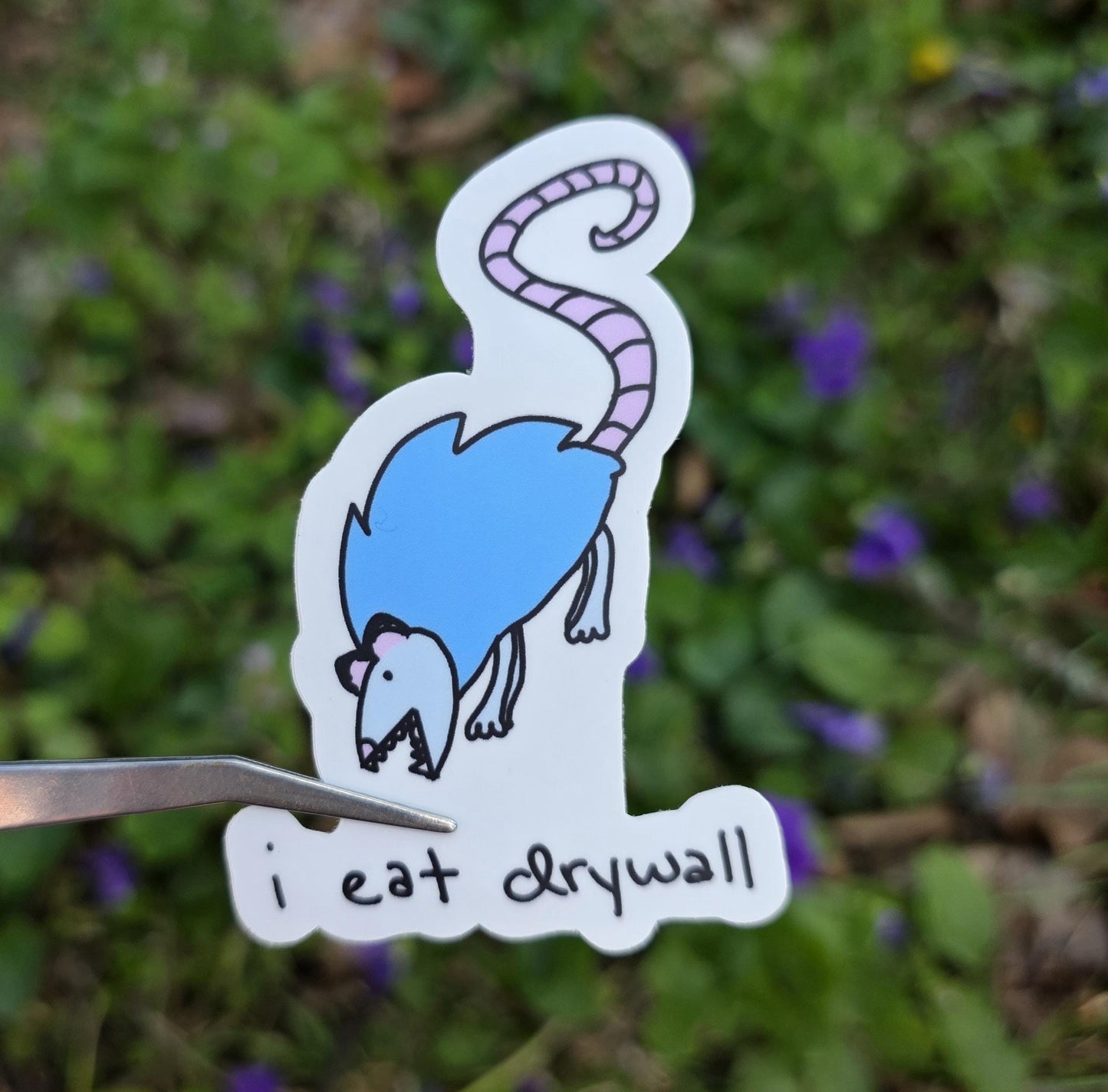 I Eat Drywall Possum Meme Vinyl Die-Cut Sticker