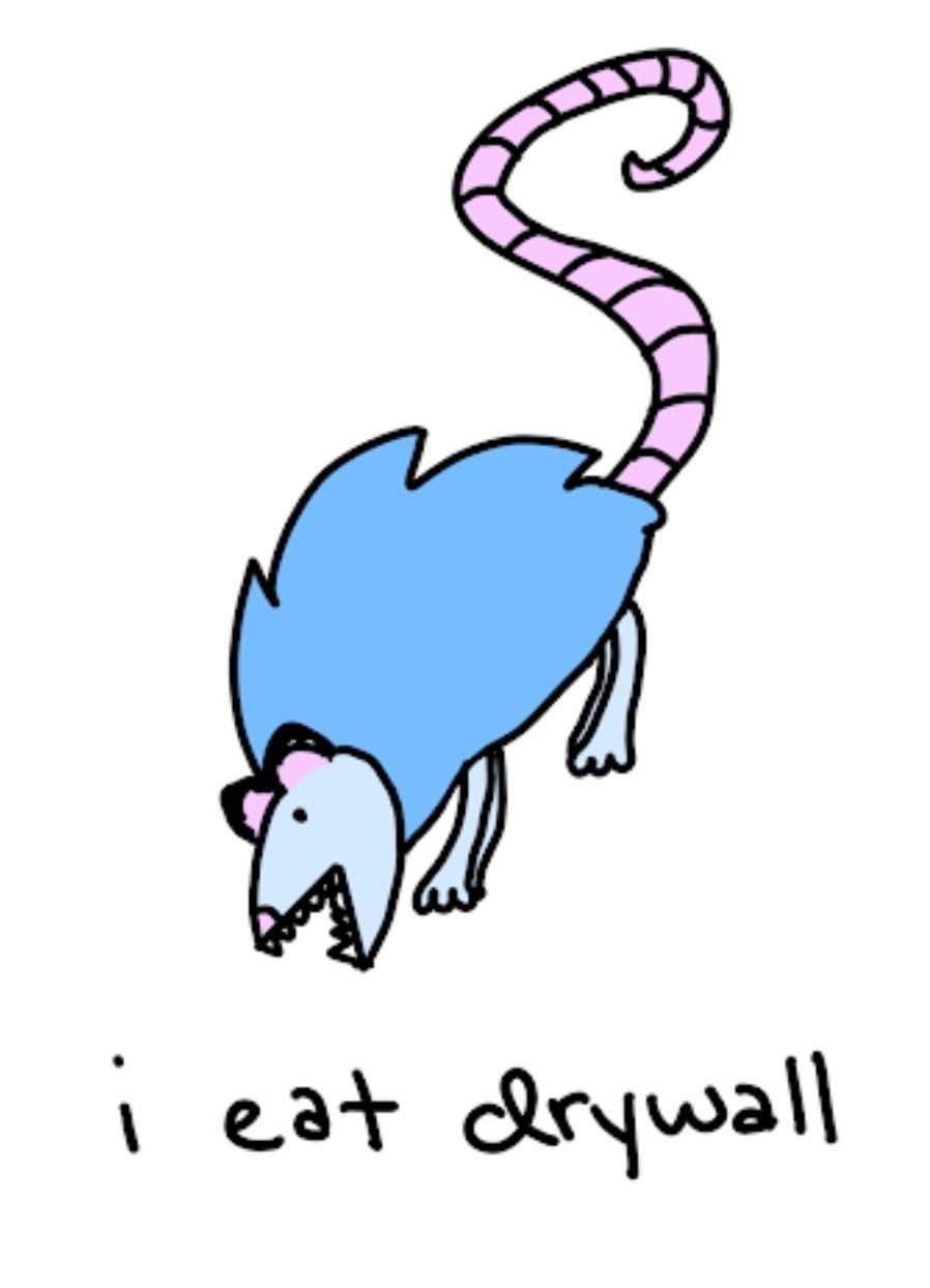 I Eat Drywall Possum Meme Vinyl Die-Cut Sticker