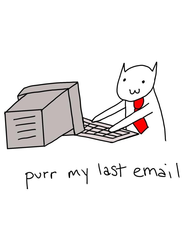 Purr My Last Email Cat Office Meme Vinyl Die-Cut Sticker