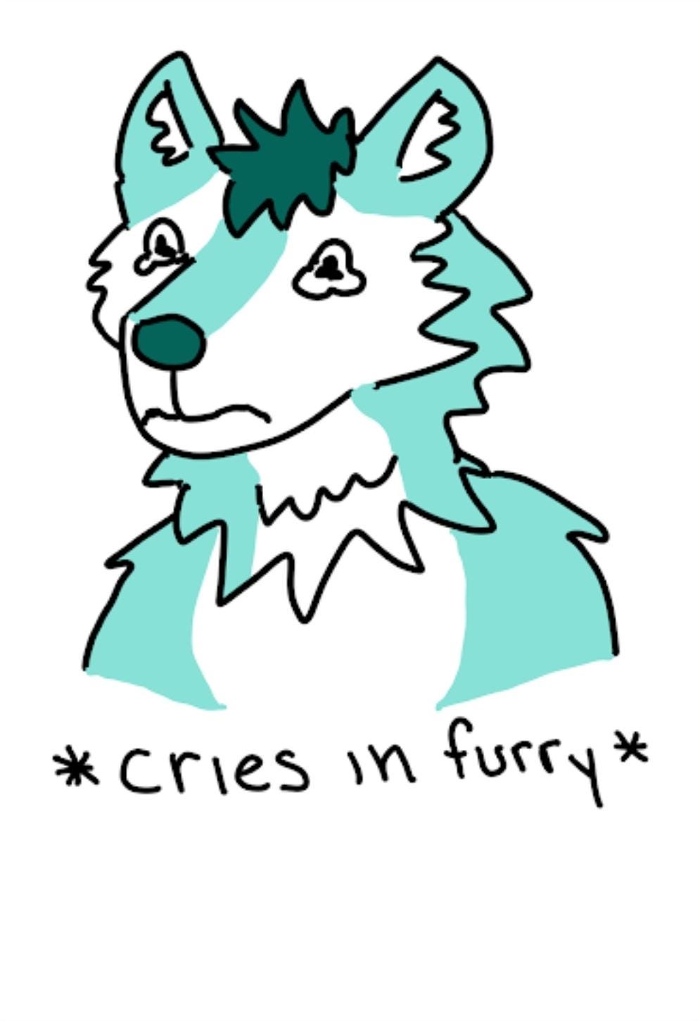 Cries in Furry Meme Vinyl Die-Cut Sticker