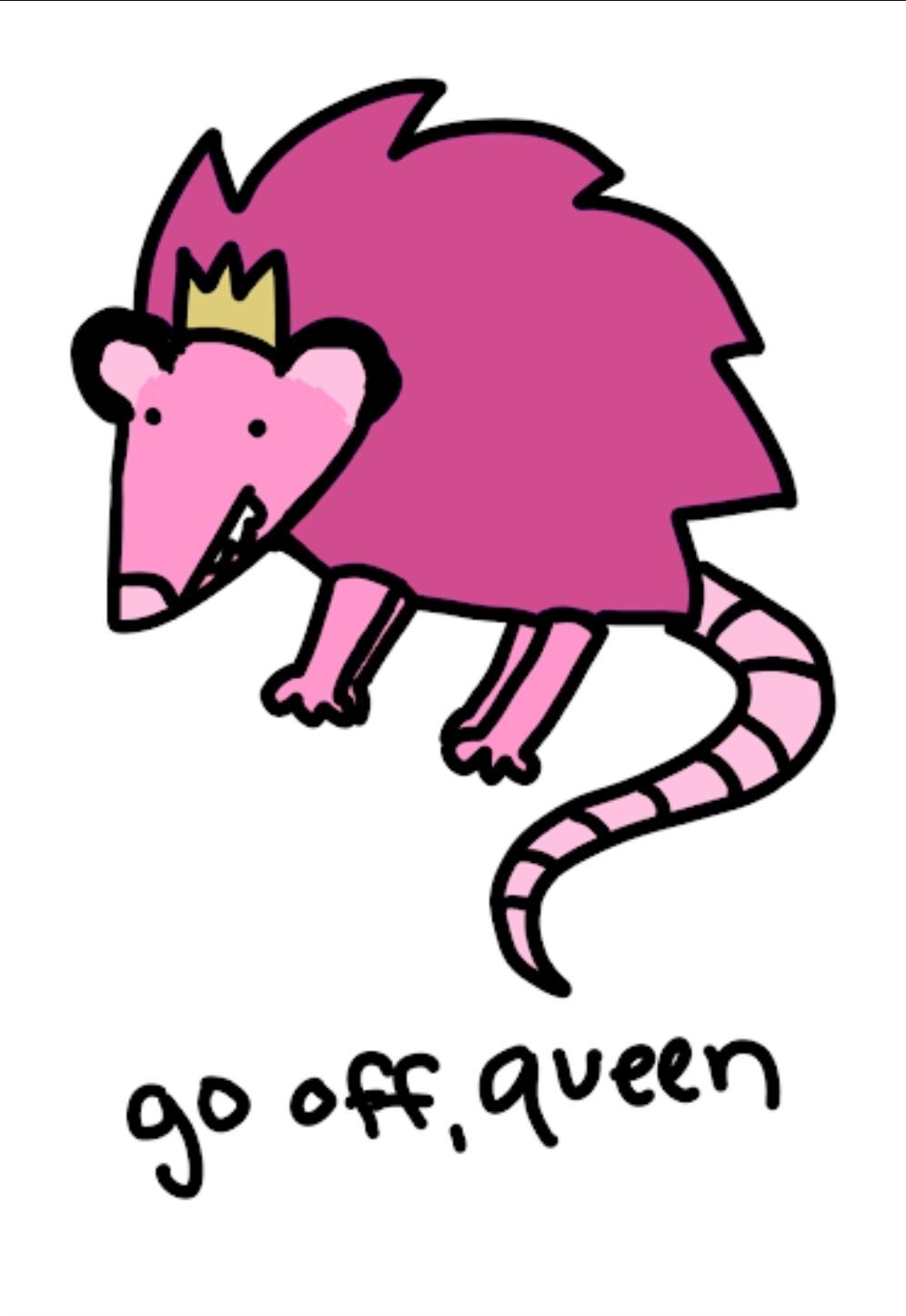 Go Off Queen Possum Meme Vinyl Die-Cut Sticker