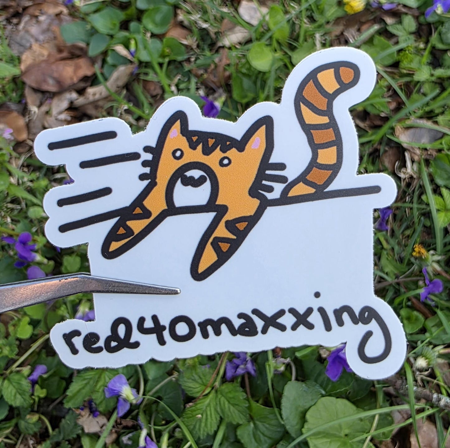 Red40 Maxxing Cat Meme Vinyl Die-Cut Sticker