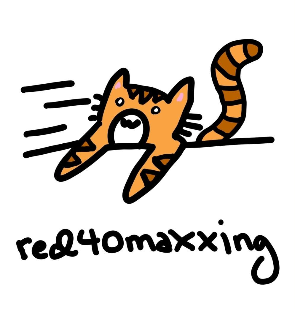 Red40 Maxxing Cat Meme Vinyl Die-Cut Sticker