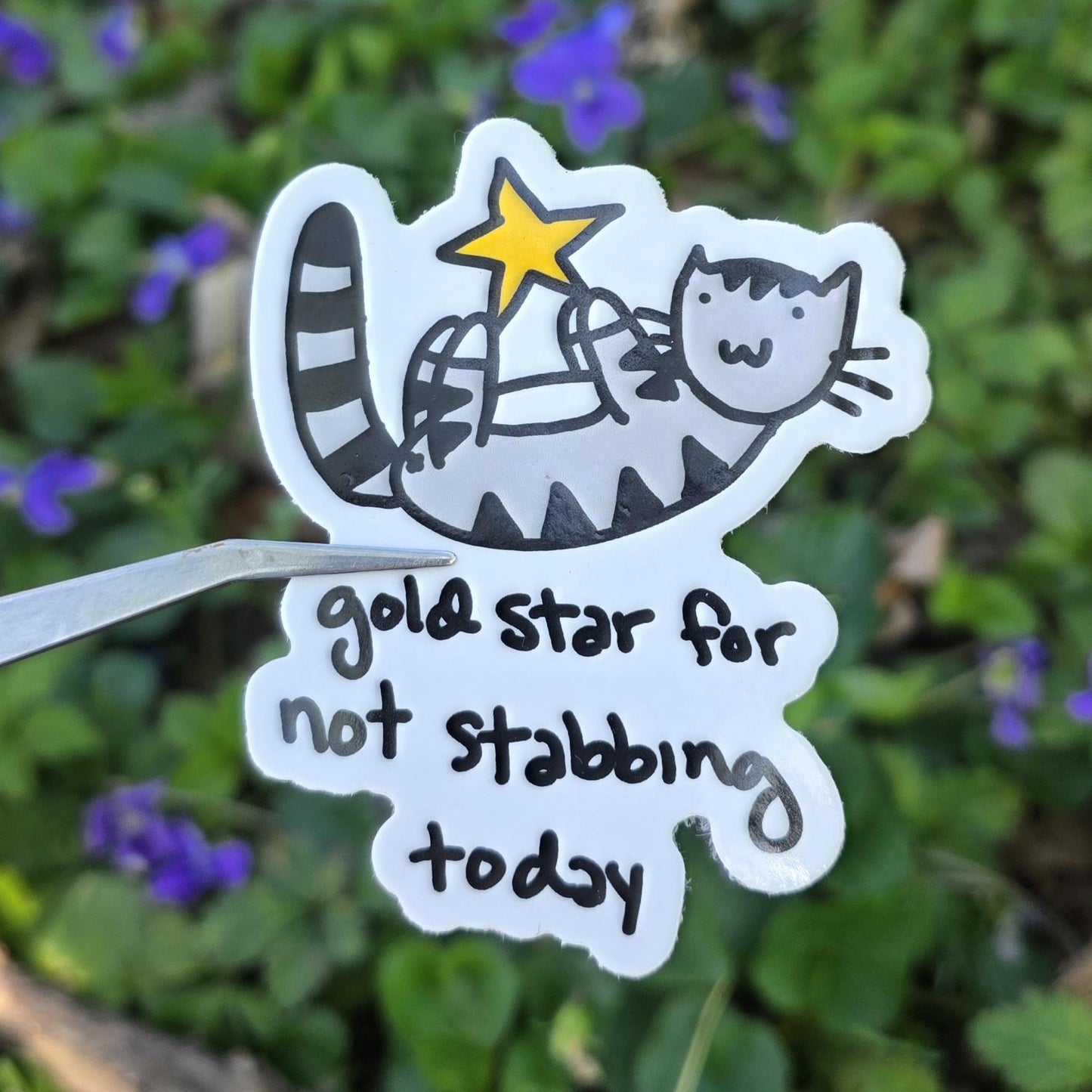 Gold Star For Not Stabbing Meme Vinyl Die-Cut Sticker