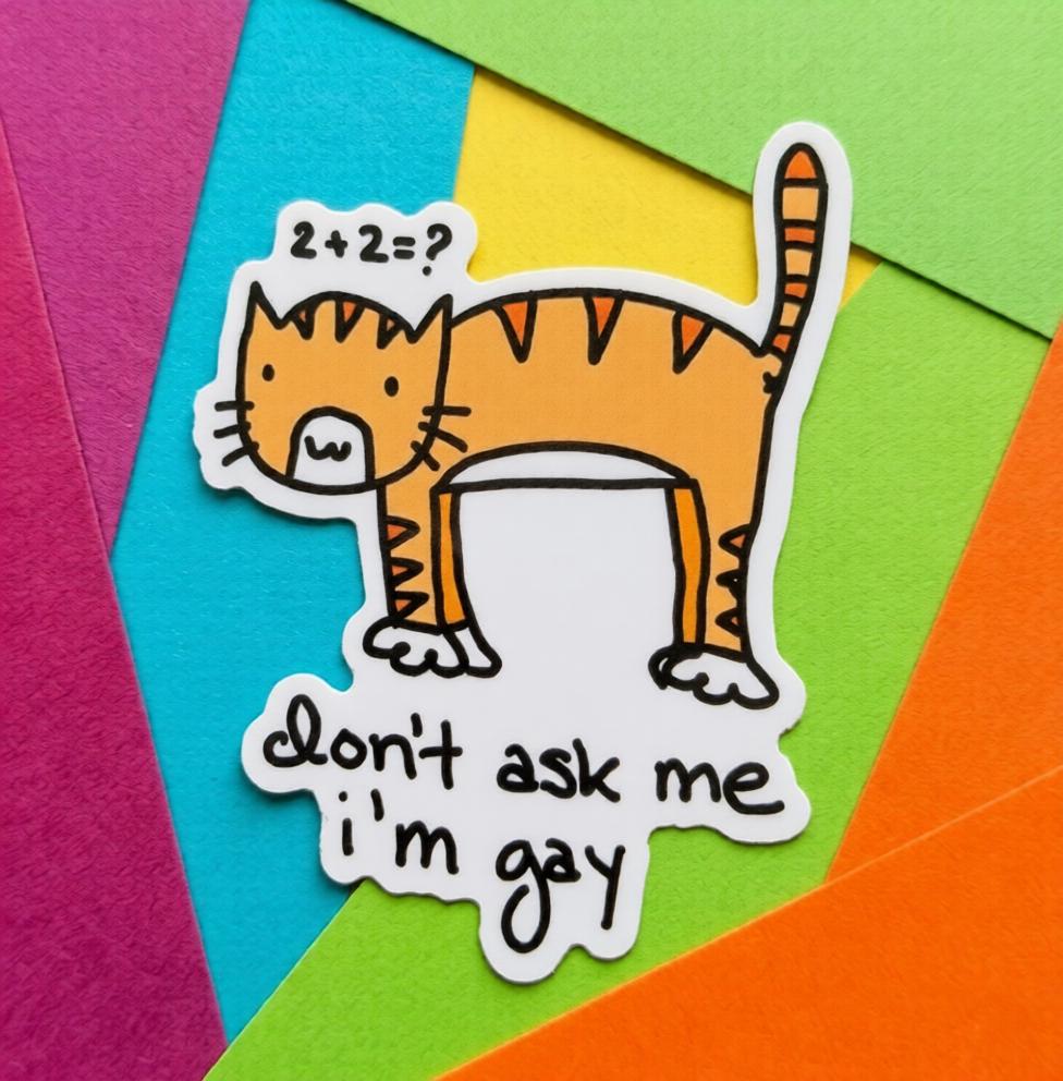 Don't Ask Me I'm Gay Math Meme Vinyl Die-Cut Sticker