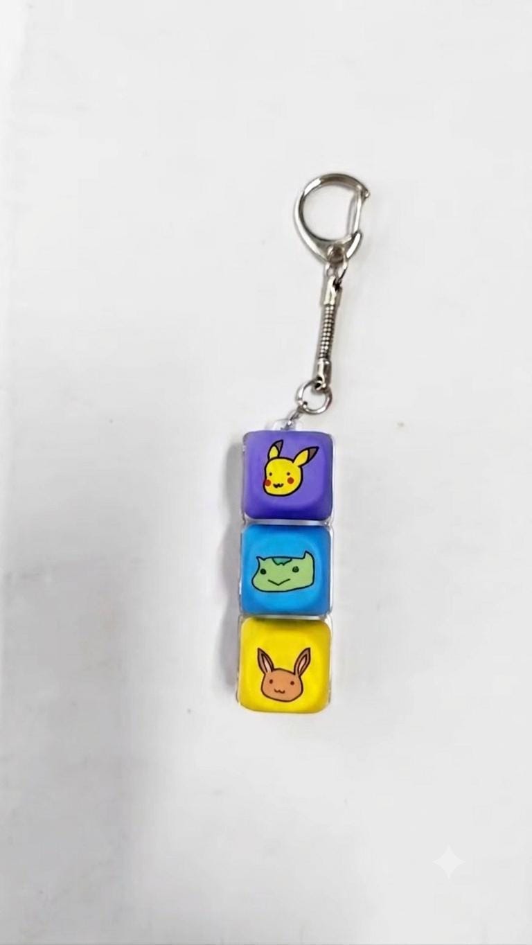 Silly Video Game Guys Keycap Fidget Keychain