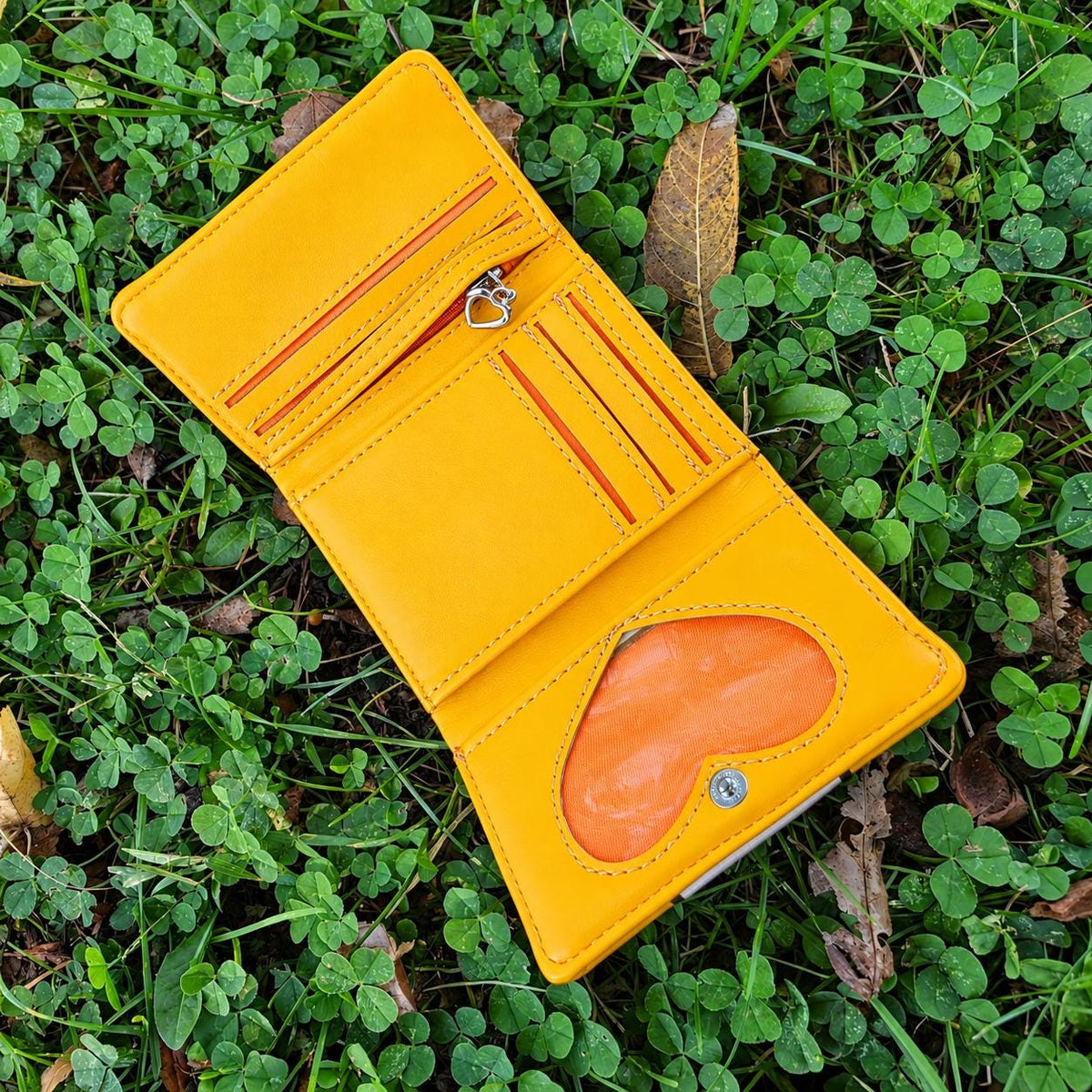 Cute Orange Tabby Cat Billfold Snap Wallet, Kawaii Cat Wallet