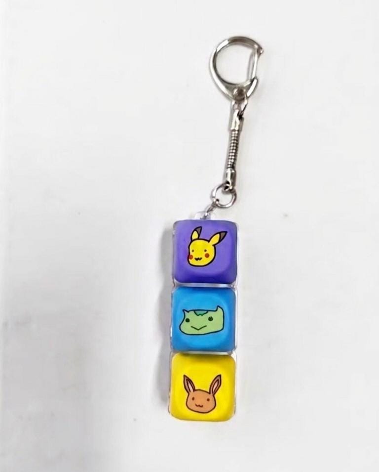 Silly Video Game Guys Keycap Fidget Keychain
