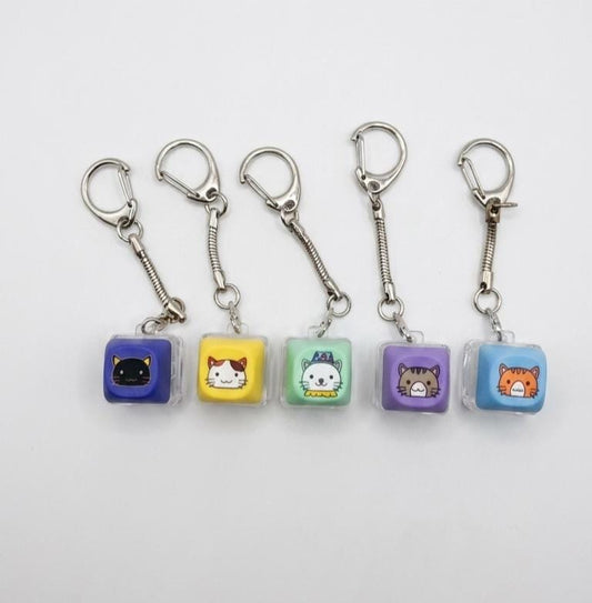 Cat Meme One Key Keycap Fidget Keychain