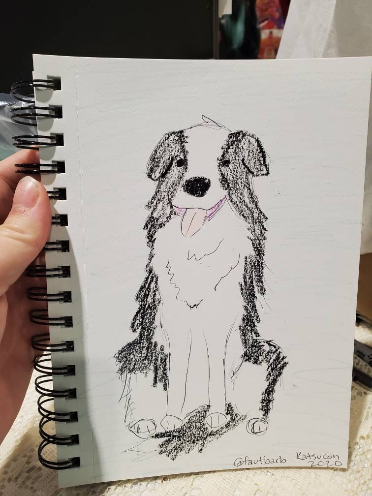 Crayon and Pen Pet Portrait