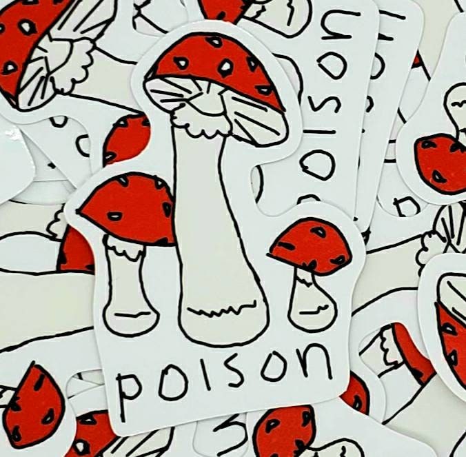 Poison Mushroom Friend 3 inch Vinyl Die-Cut Sticker