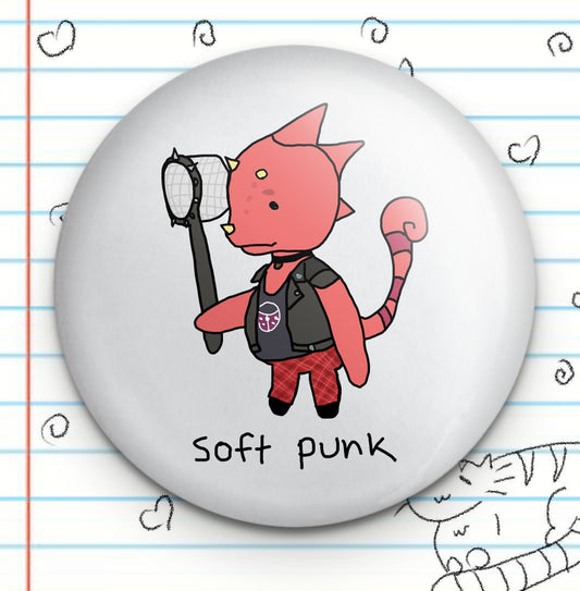 Soft Punk Lizard Meme 1.25 inch Button