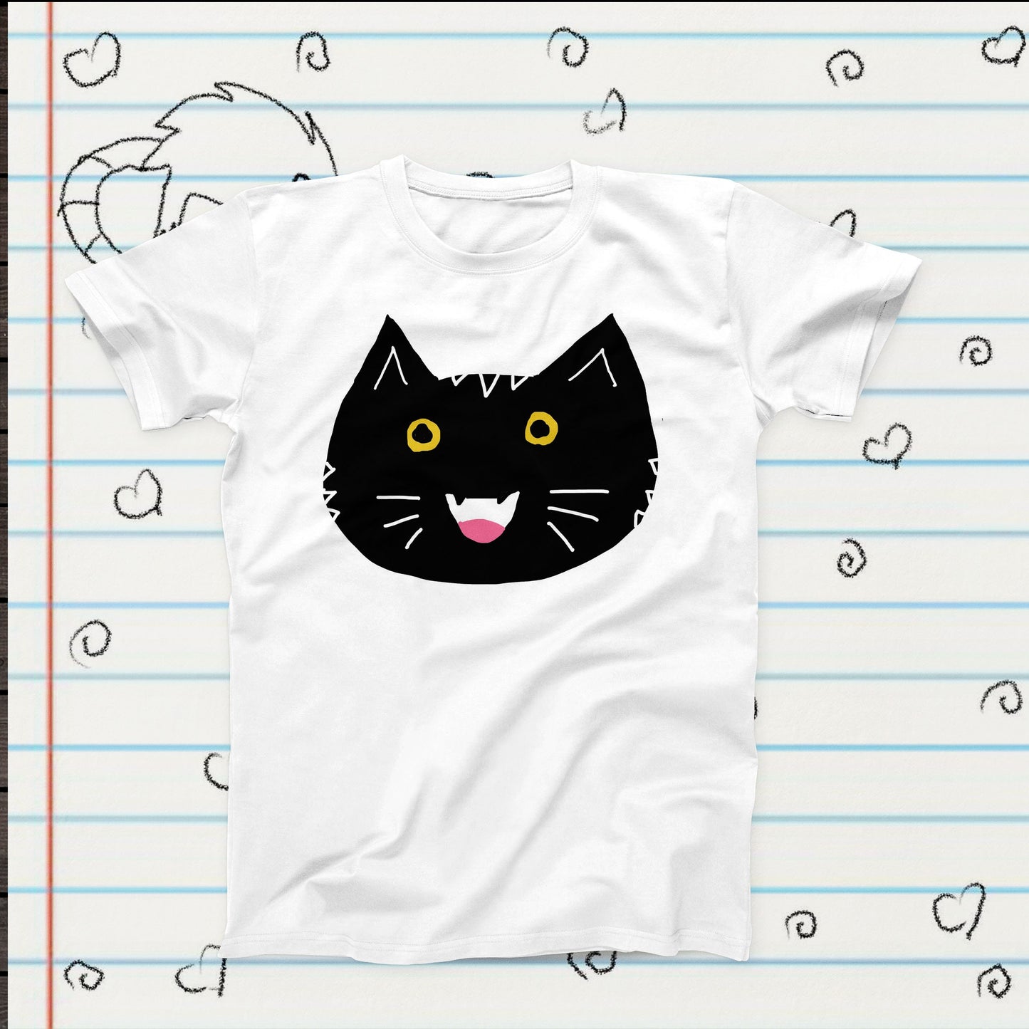 Black Cat Meme Novelty T-Shirt