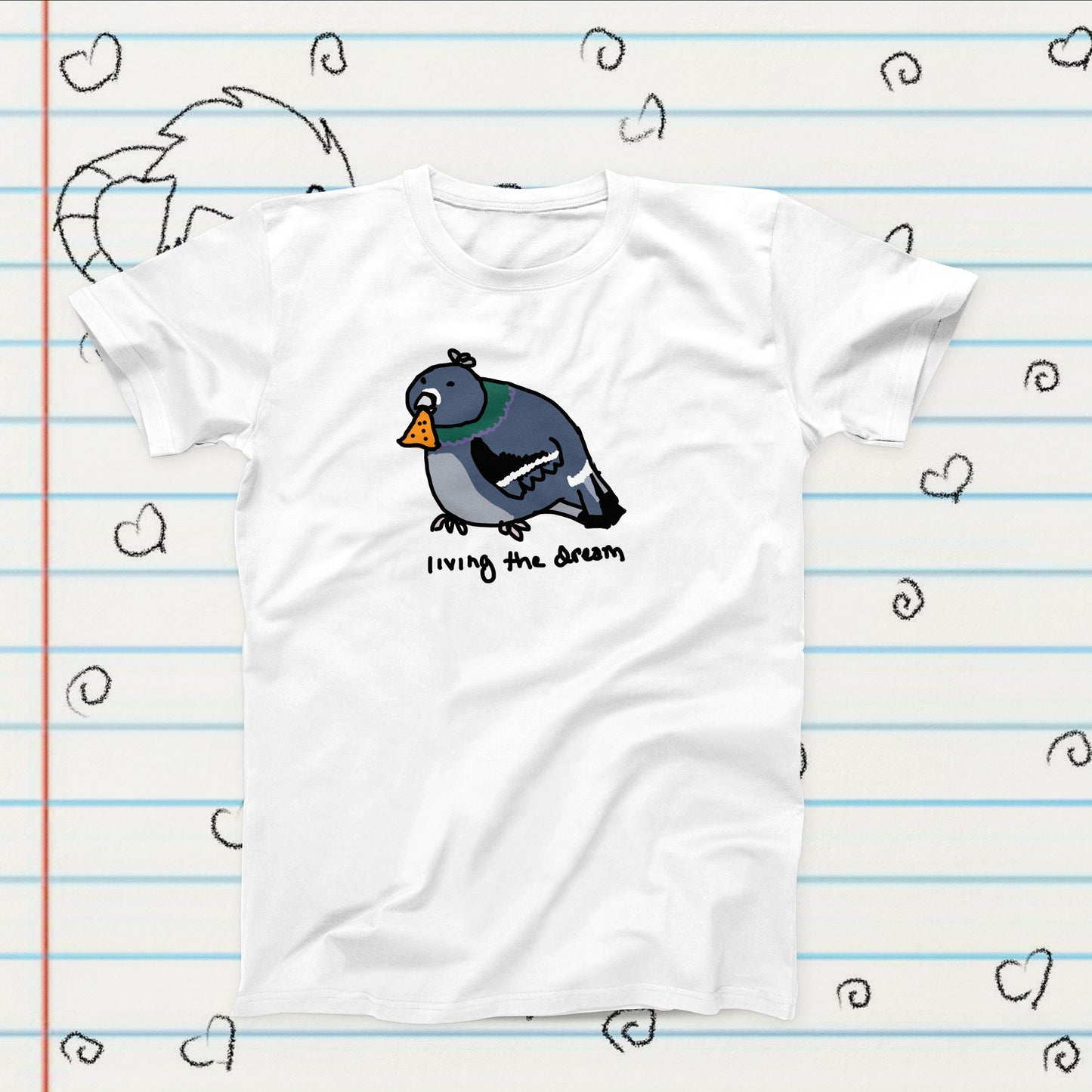 Living The Dream Pigeon Meme Novelty T-Shirt