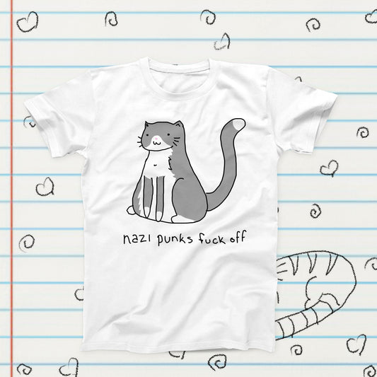 No Nazi Punk Fuck Off Cat Meme Novelty T-Shirt