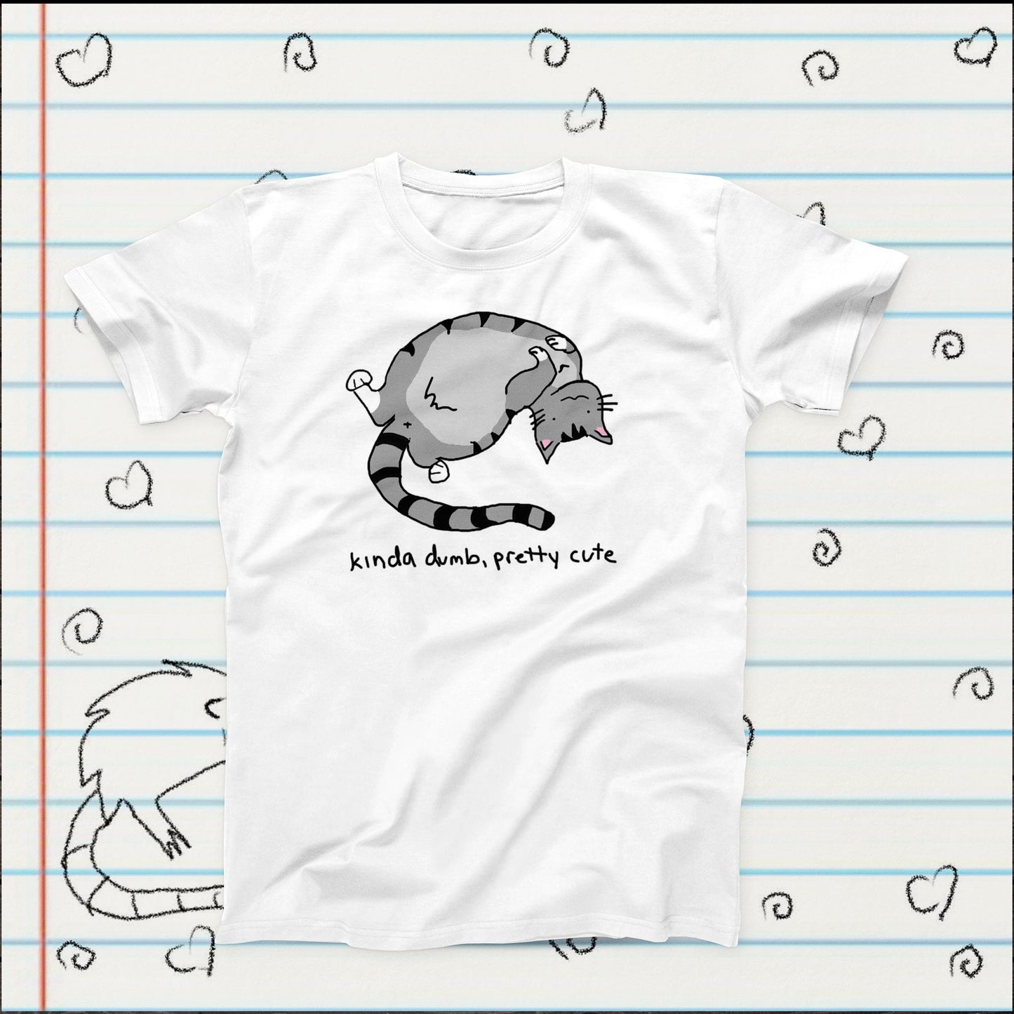 Kinda Dumb Pretty Cute Cat Meme Novelty T-Shirt