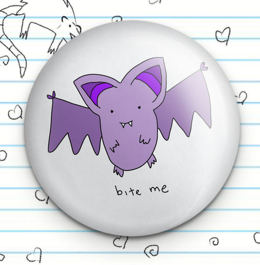 Purple Bat Vampire Cute 1.25" Badge Button