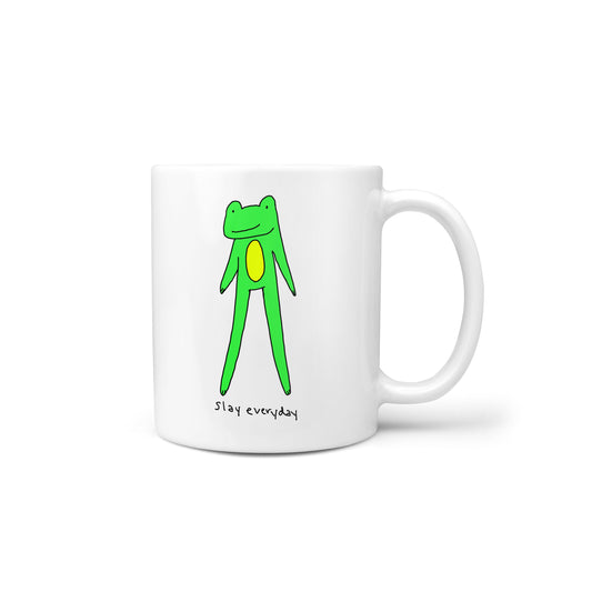 Green Frog Slay Every Day Meme Novelty Mug