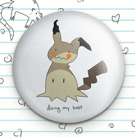 Mimikyu Ghost Friend 1.25" Button, Ghost Type Lover, Mimic Ghost Fan, Video Game Lover, Gamer Fan Gift, Kawaii Cute Funny