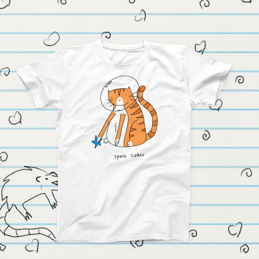 Space Cadet Orange Tabby Cat Meme Novelty T-Shirt, Sublimation Tshirt, Graphic Tshirt, Space Cat Merch, Cute Cat Fan Gift, Cute Funny Tshirt