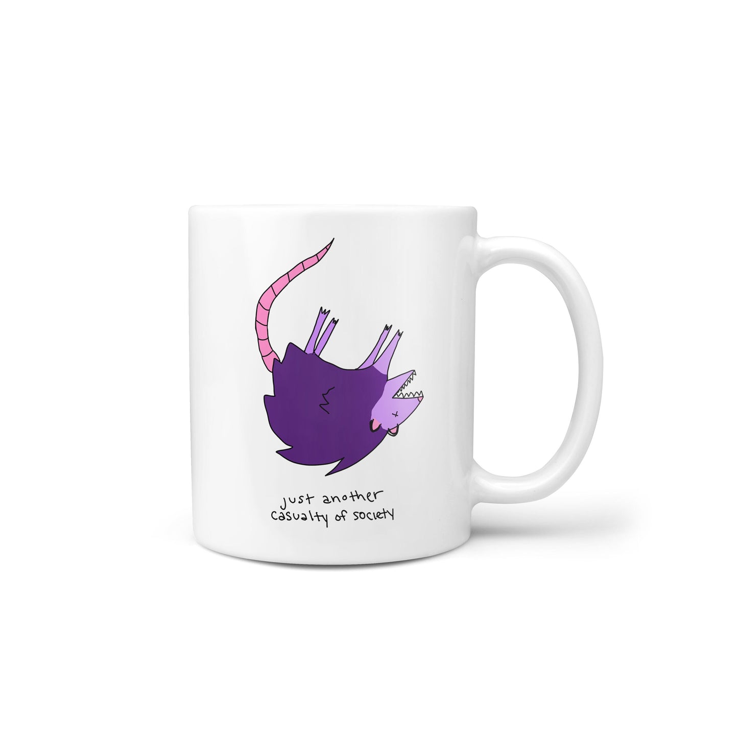 Casualty of Society Purple Possum Coffee Mug, Pop Punk Mug, Punk Lover Mug, Possum Fan Mug, Purple Possum Mug, Funny Coffee Mug, Cute Coffee