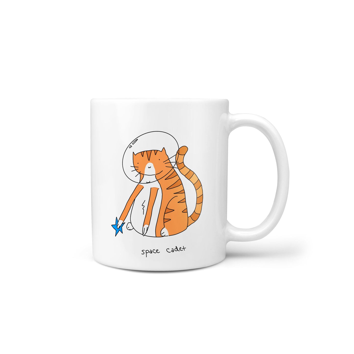 Space Cadet Orange Tabby Coffee Mug, Astronaut Cat Mug, Space Mug, Cat Fan Mug, Orange Tabby Mug, Funny Coffee Mug, Cute Cat Coffee Mug