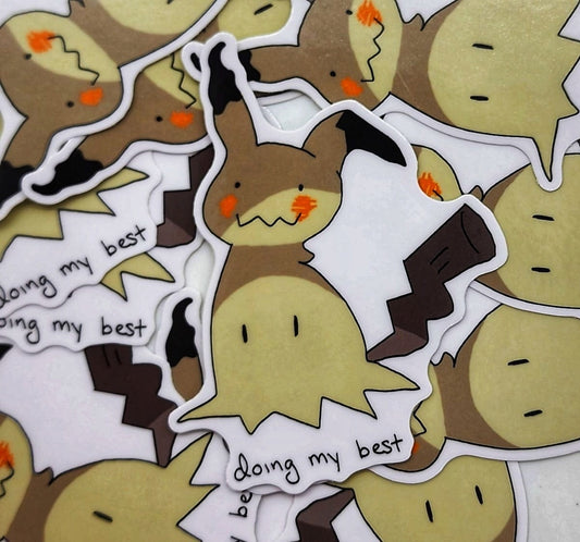 Mimikyu Ghost Type Demon 3 Inch Weatherproof Sticker, Kawaii Cute Sticker, Ghost Type Fan Gift, Vinyl Sticker, Video Game Meme Merch