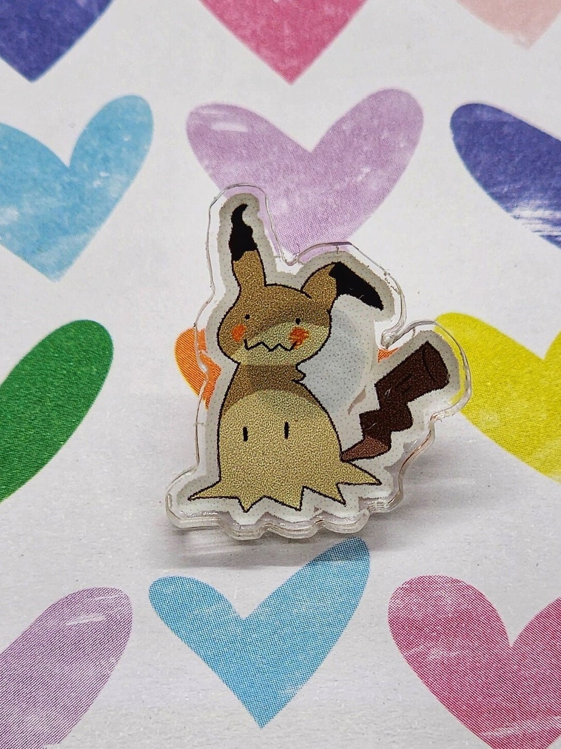 Mimikyu Ghost Friend Acrylic Pin, Ghost Type Acrylic Pin, Gamer Gift, Video Game Pin, Witchy Aesthetic, Spooky Ghost Type Pin, Video Game Gift