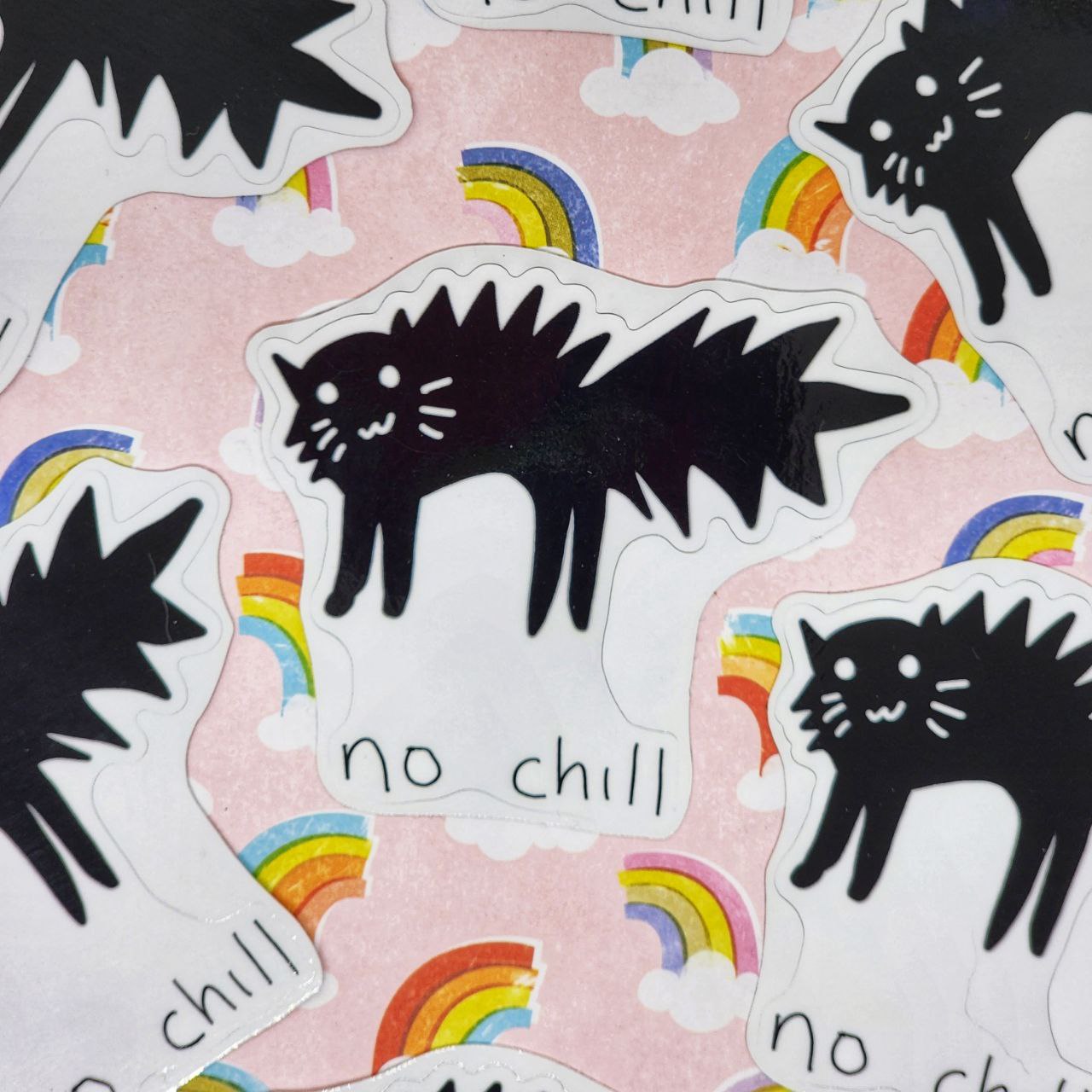 No Chill Cat 3 inch Vinyl Die-Cut Sticker